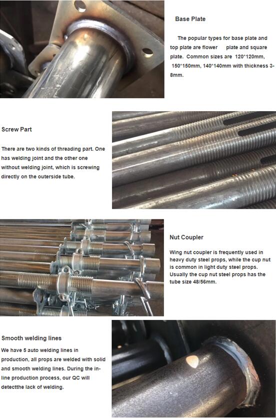 Verzinkte oder lackierte verstellbare Ger&uuml;sthilfen -Prop -Prop 